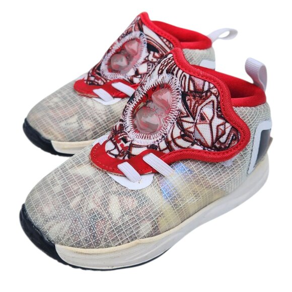 Nike LeBron 19 TD Sketch DD0417-101 White Black Red Toddler Size 9C - Picture 7 of 10